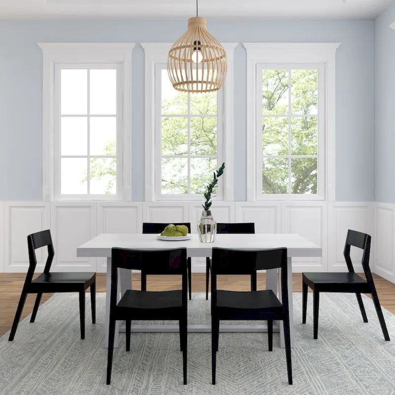 Ensemble de salle à manger 72 pièces classique en bois massif avec table et chaises