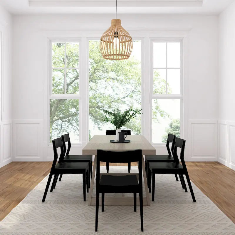 Ensemble de salle à manger 72 pièces classique en bois massif avec table et chaises