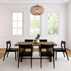 Ensemble de salle à manger 72 pièces classique en bois massif avec table et chaises