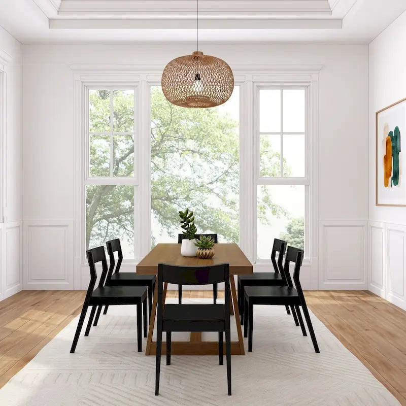 Ensemble de salle à manger 72 pièces classique en bois massif avec table et chaises