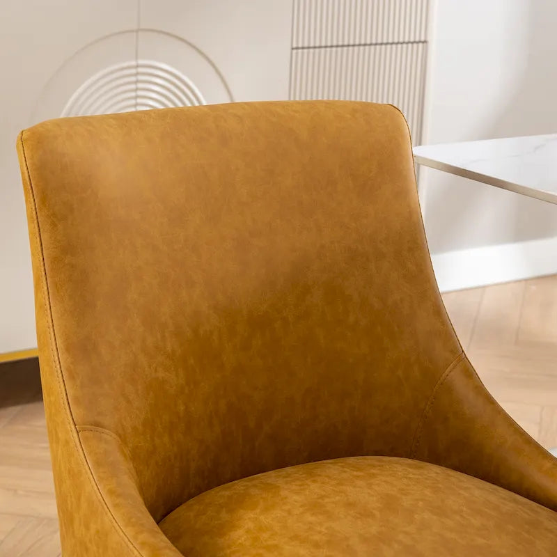 Chaise de salle à manger ou de coiffeuse en velours plissé bouclé style glamour moderne (lot de 2) avec poignée arrière
