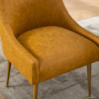 Chaise de salle à manger ou de coiffeuse en velours plissé bouclé style glamour moderne (lot de 2) avec poignée arrière
