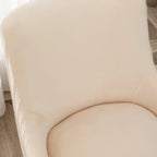 Chaise de salle à manger ou de coiffeuse en velours plissé bouclé style glamour moderne (lot de 2) avec poignée arrière