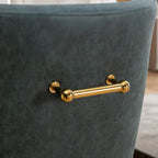 Chaise de salle à manger ou de coiffeuse en velours plissé bouclé style glamour moderne (lot de 2) avec poignée arrière