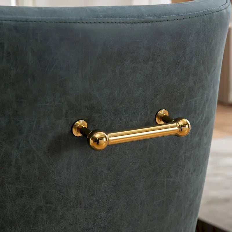 Chaise de salle à manger ou de coiffeuse en velours plissé bouclé style glamour moderne (lot de 2) avec poignée arrière