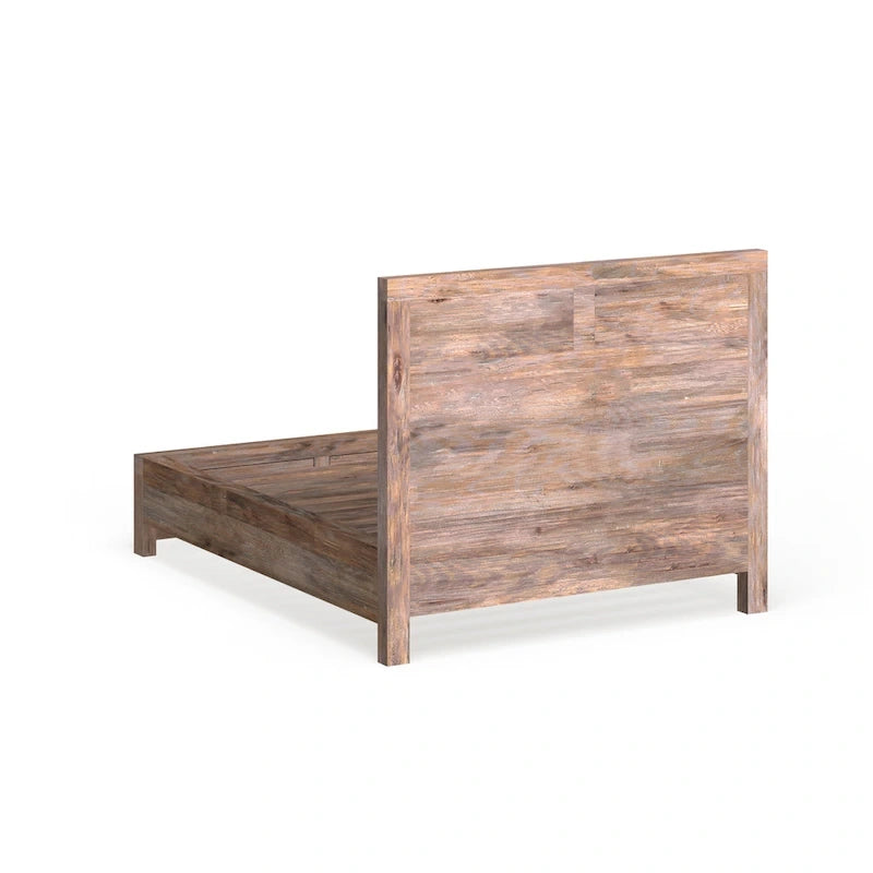 Lit de rangement rustique en bois à 2 tiroirs avec tête de lit USB