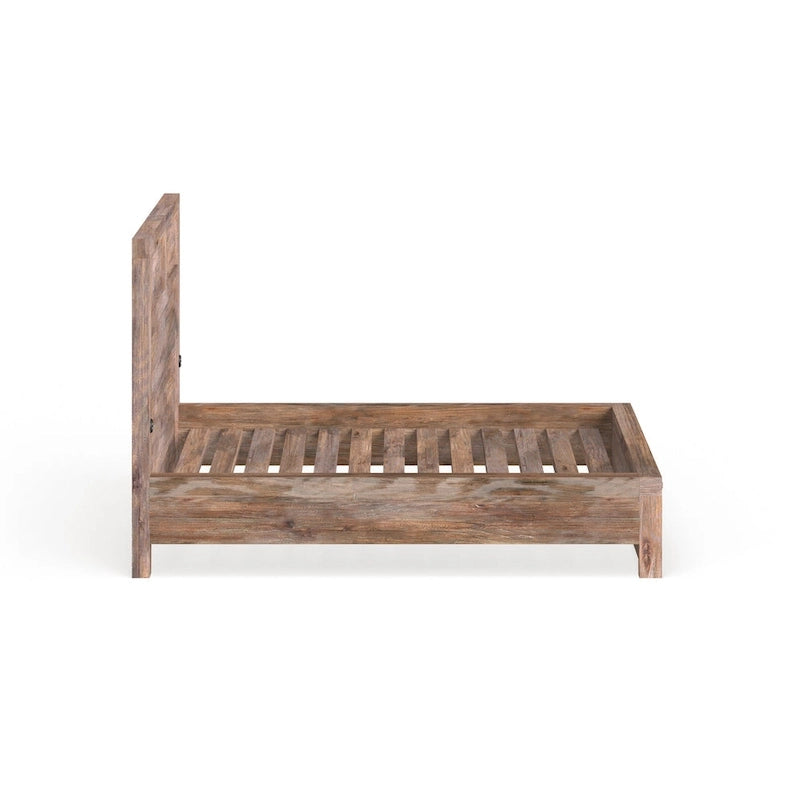 Lit de rangement rustique en bois à 2 tiroirs avec tête de lit USB