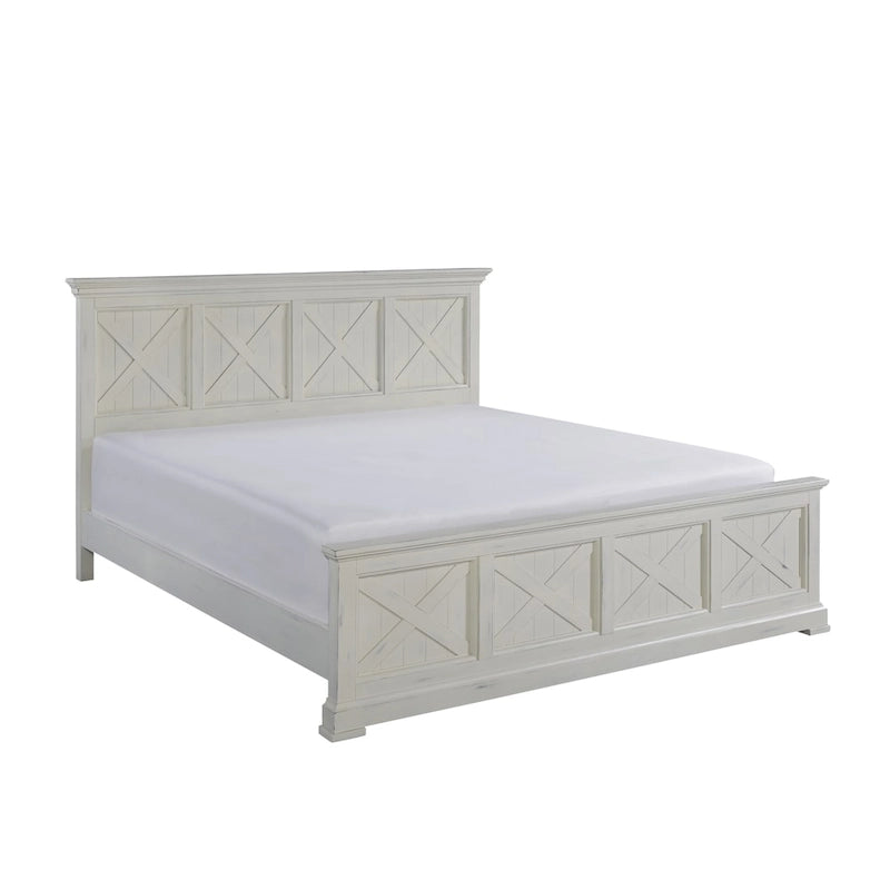 Ensemble 3 pièces lit King, table de chevet et commode à détails en X