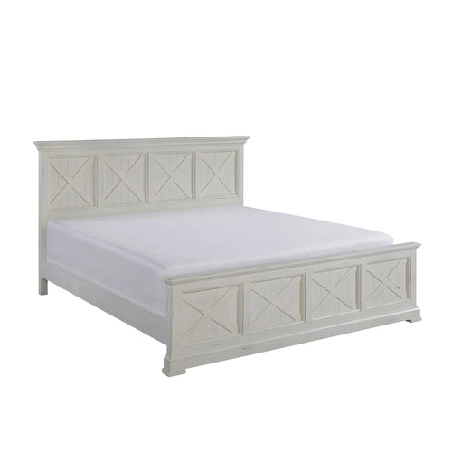 Ensemble 3 pièces lit King, table de chevet et commode à détails en X