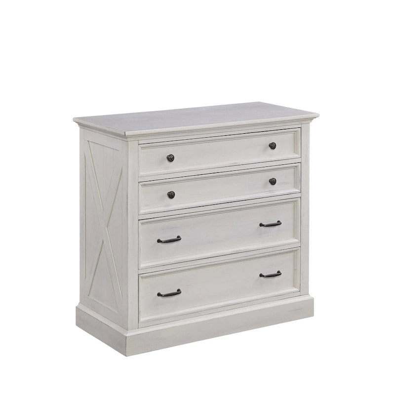 Ensemble 3 pièces lit King, table de chevet et commode à détails en X