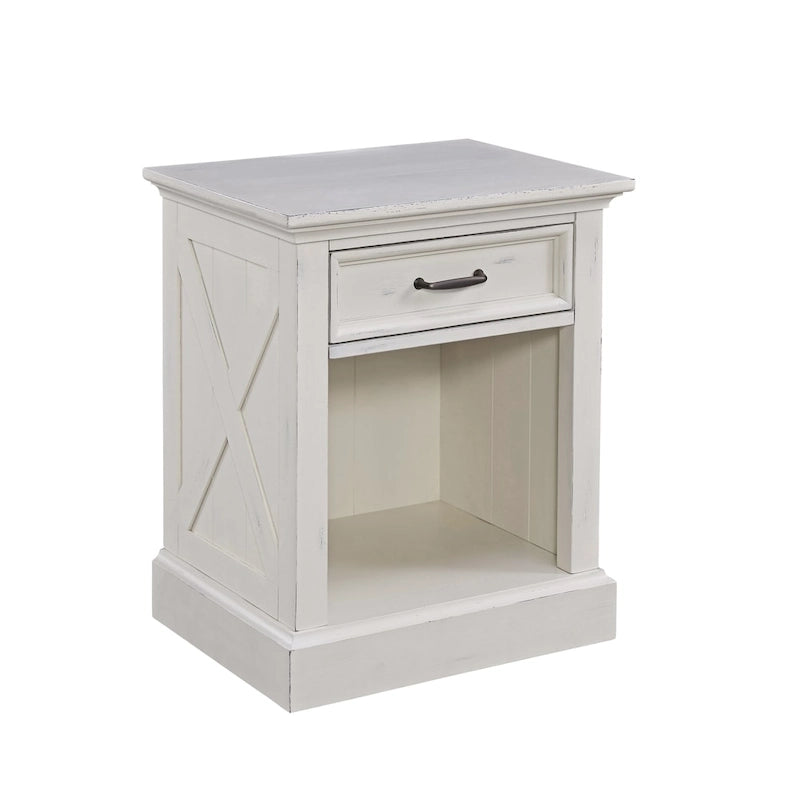 Ensemble 3 pièces lit King, table de chevet et commode à détails en X