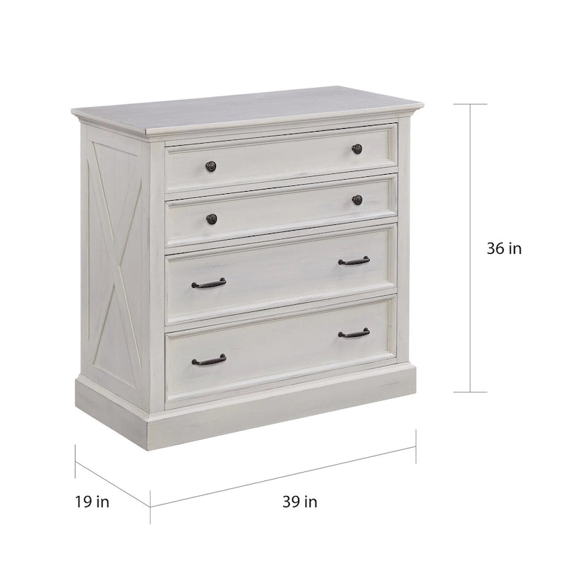 Ensemble 3 pièces lit King, table de chevet et commode à détails en X