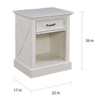 Ensemble 3 pièces lit King, table de chevet et commode à détails en X