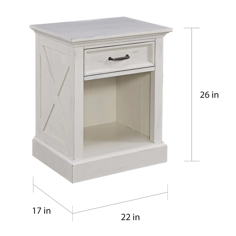 Ensemble 3 pièces lit King, table de chevet et commode à détails en X