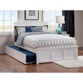 Lit plateforme double Madison White avec lit gigogne double