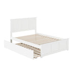Lit plateforme double Madison White avec lit gigogne double