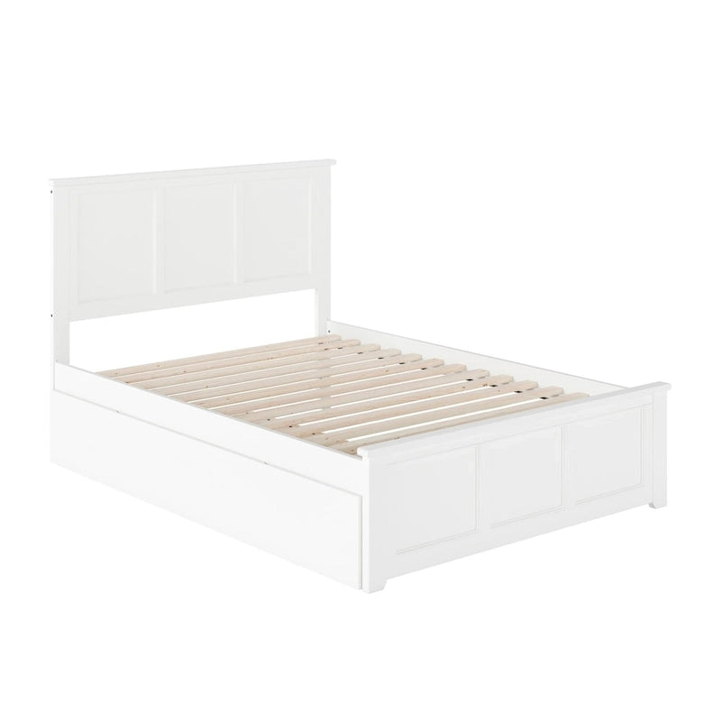 Lit plateforme double Madison White avec lit gigogne double