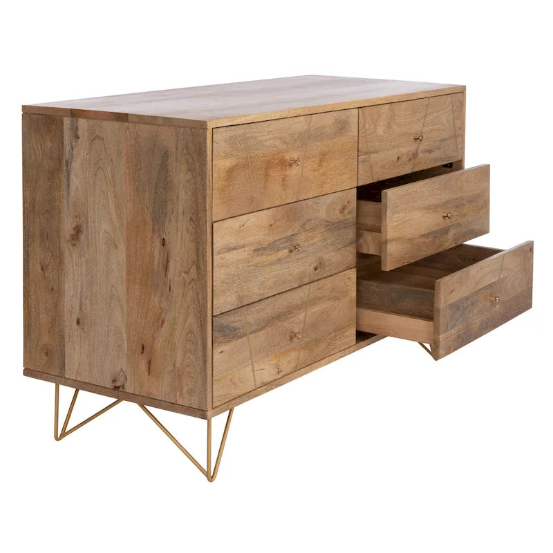Commode Hanni à 6 tiroirs avec pieds épingles