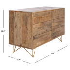 Commode Hanni à 6 tiroirs avec pieds épingles