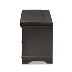 Banc de rangement à chaussures contemporain marron foncé à 2 tiroirs