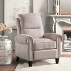 Fauteuil inclinable à dossier basculant, revêtu de chenille, avec repose-pieds fixe