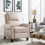 Fauteuil inclinable à dossier basculant, revêtu de chenille, avec repose-pieds fixe
