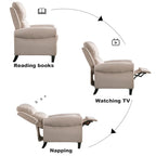 Fauteuil inclinable à dossier basculant, revêtu de chenille, avec repose-pieds fixe
