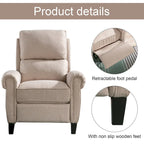Fauteuil inclinable à dossier basculant, revêtu de chenille, avec repose-pieds fixe