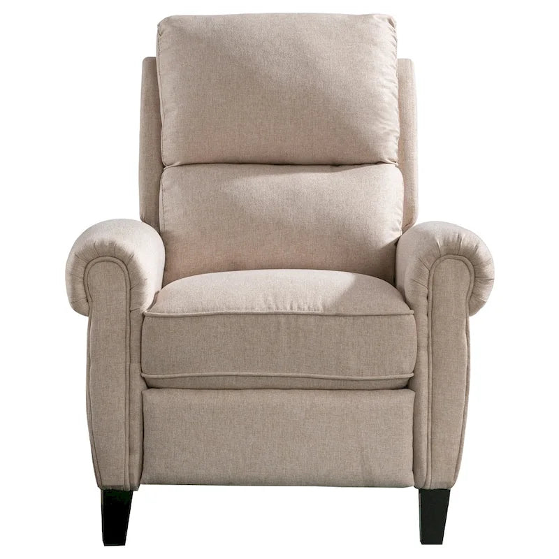 Fauteuil inclinable à dossier basculant, revêtu de chenille, avec repose-pieds fixe