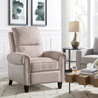 Fauteuil inclinable à dossier basculant, revêtu de chenille, avec repose-pieds fixe