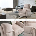 Fauteuil inclinable à dossier basculant, revêtu de chenille, avec repose-pieds fixe