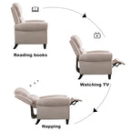 Fauteuil inclinable à dossier basculant, revêtu de chenille, avec repose-pieds fixe