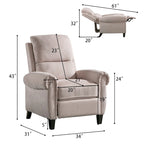 Fauteuil inclinable à dossier basculant, revêtu de chenille, avec repose-pieds fixe