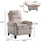 Fauteuil inclinable à dossier basculant, revêtu de chenille, avec repose-pieds fixe