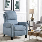 Fauteuil inclinable à dossier basculant, revêtu de chenille, avec repose-pieds fixe