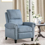 Fauteuil inclinable à dossier basculant, revêtu de chenille, avec repose-pieds fixe