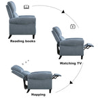 Fauteuil inclinable à dossier basculant, revêtu de chenille, avec repose-pieds fixe