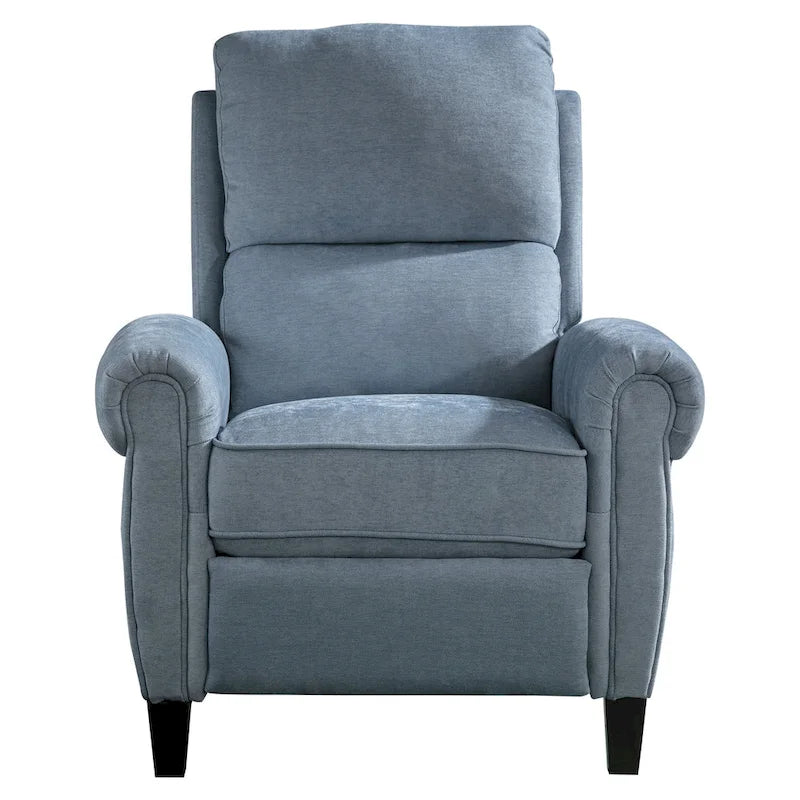 Fauteuil inclinable à dossier basculant, revêtu de chenille, avec repose-pieds fixe