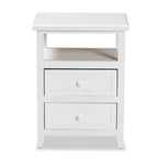 Baxton Studio Karsen Modern and Contemporary White Finished Wood 2-Drawer End Table