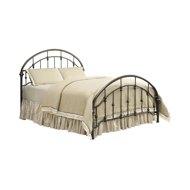 Lit Juneau en métal bronze foncé de style transitionnel