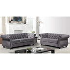 Ensemble de salon 2 pièces Chesterfield en velours