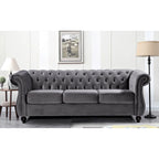 Ensemble de salon 2 pièces Chesterfield en velours