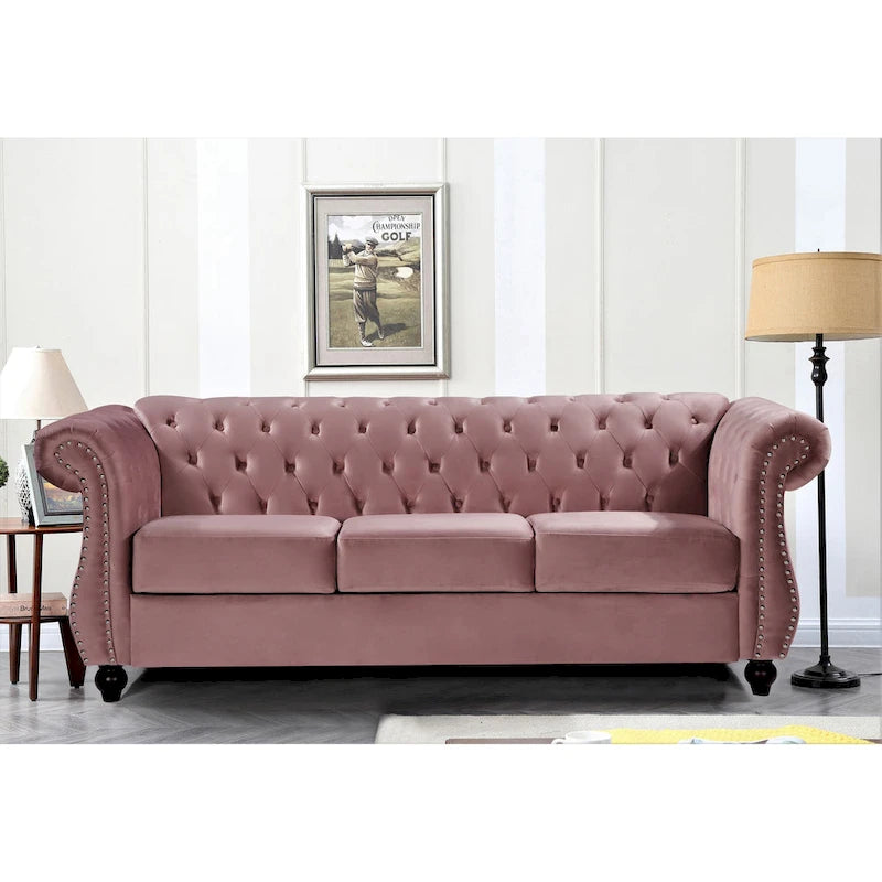 Ensemble de salon 2 pièces Chesterfield en velours