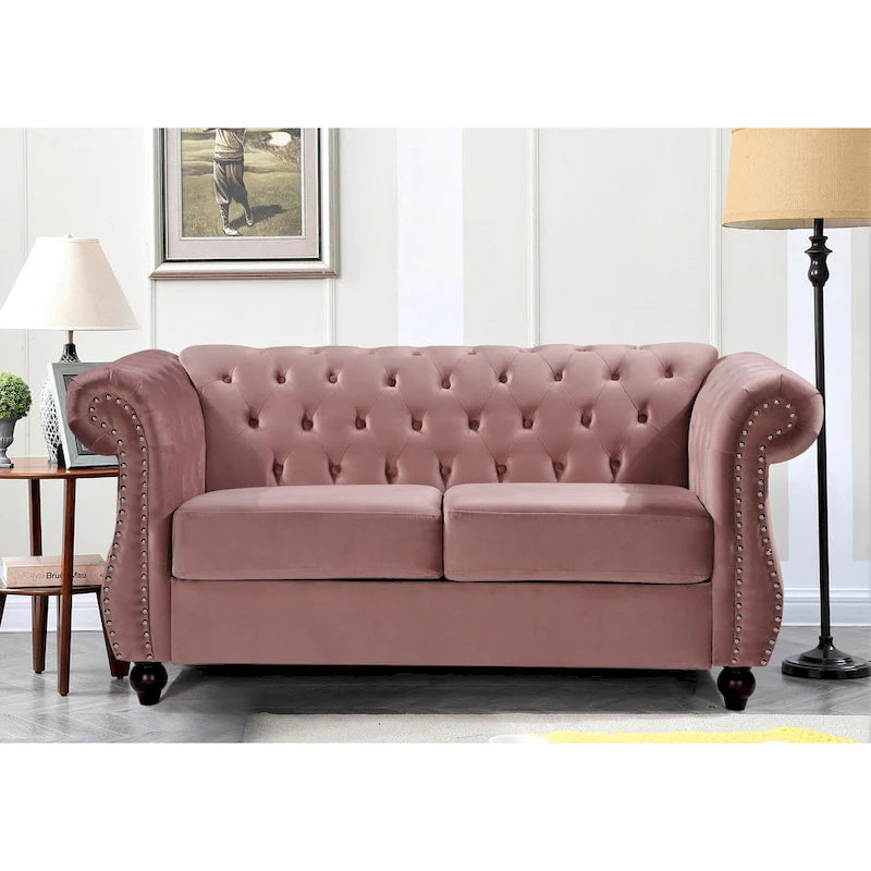 Ensemble de salon 2 pièces Chesterfield en velours
