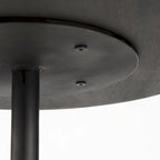 Table d'appoint ronde Maxwell en bois marron foncé avec piédestal en métal noir