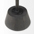 Table d'appoint ronde Maxwell en bois marron foncé avec piédestal en métal noir