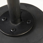 Table d'appoint ronde Maxwell en bois marron foncé avec piédestal en métal noir