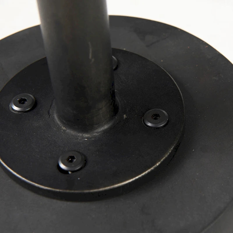 Table d'appoint ronde Maxwell en bois marron foncé avec piédestal en métal noir