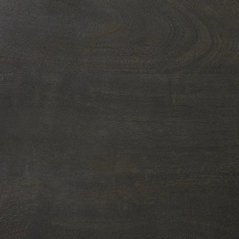 Table d'appoint ronde Maxwell en bois marron foncé avec piédestal en métal noir
