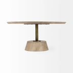 Table d'appoint ronde Maxwell en bois marron foncé avec piédestal en métal noir